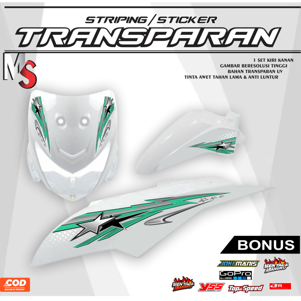 VARIASI MOTIF Striping Sticker Variasi Honda Beat Pop Motif Terbaru Transparan 09