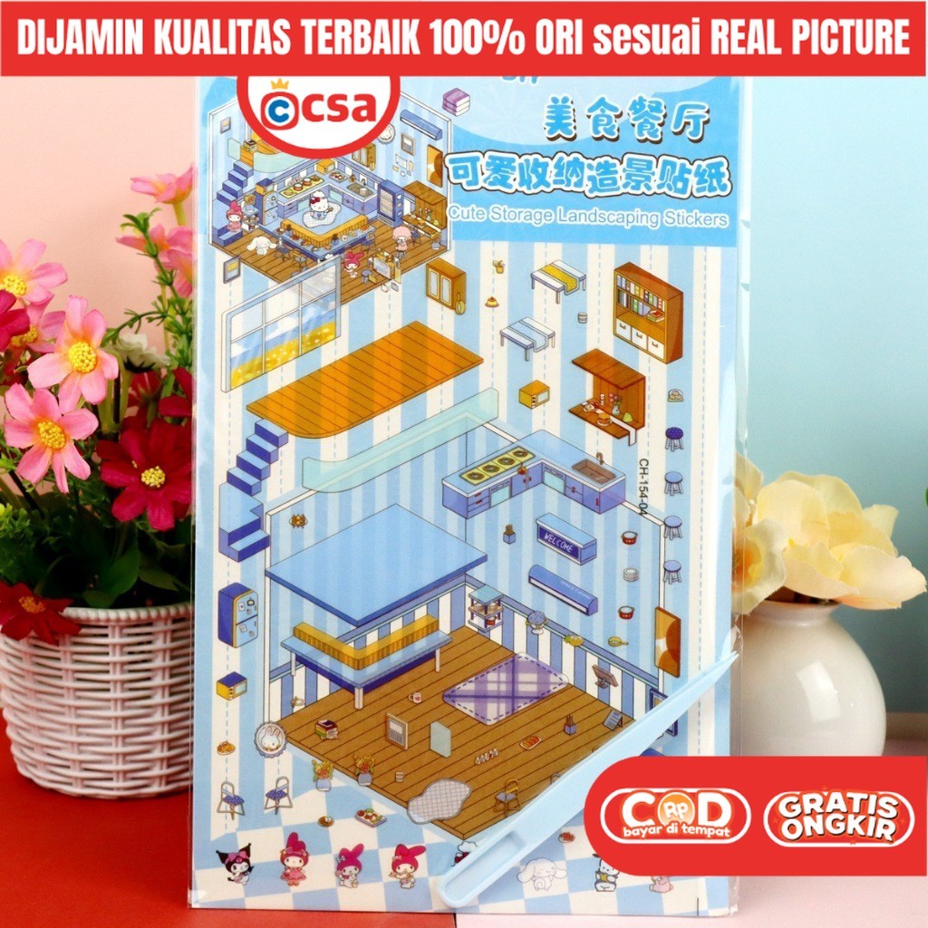 

CBA Mainan Puzzle Sticker Rumah Rumahan Kuromi DIY 3D Edukasi Anak Perempuan KKV 9 7 5 4 3 2 Tahun