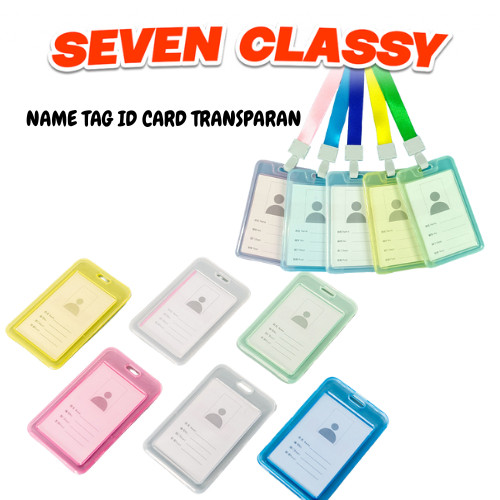 

MM - NAME TAG ID CARD TRANSPARAN H635 GANTUNGAN KARTU NAMA PLASTIK VERTICAL LAYARD POTRAIT MOTIF POLOS TANDA PENGENAL BENING HORIZONTAL