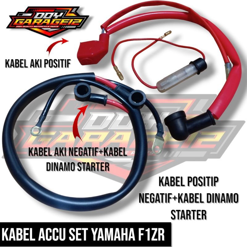 Kabel Accu,Kabel Aki Set Yamaha F1ZR FIZ R FIZR FORCE ONE Kabel aki Positif Negatif+Kabel Dinamo Sta