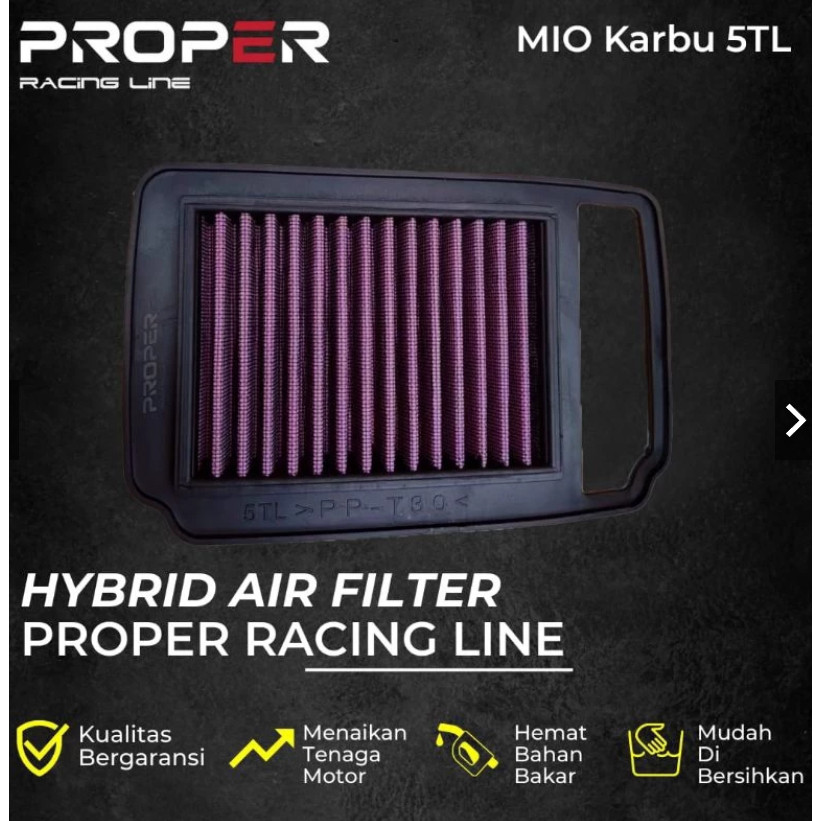 FILTER UDARA MIO KARBU MIO SPORTY MIO SMILE HYBRID AIR FILTER PROPER RACING LINE