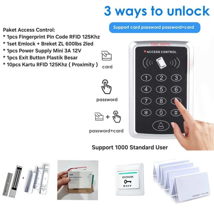

Paket Access Control 24 Pin Code RFID 125Khz