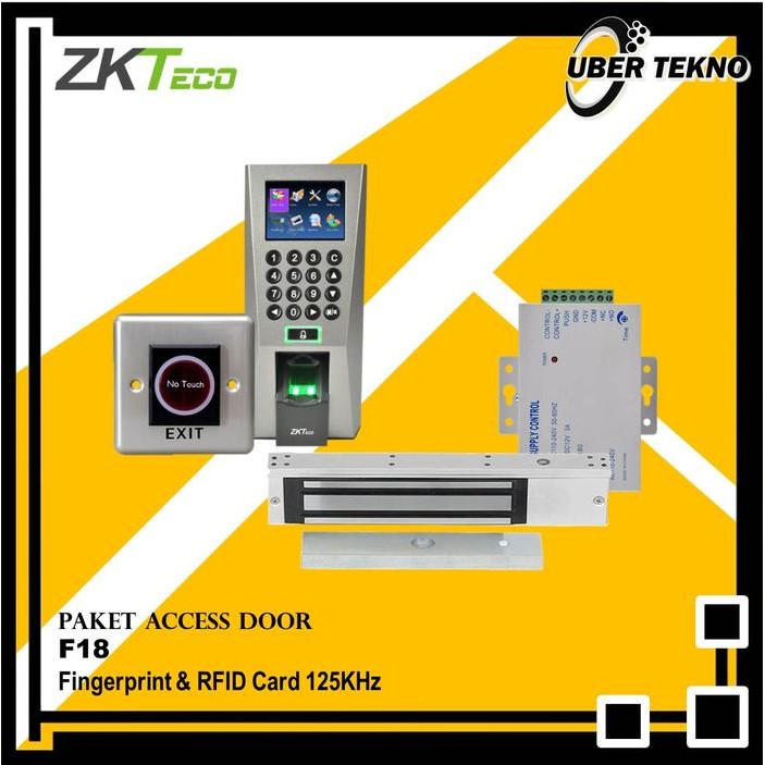 

Paket Access Door ZKTeco F18 Access Control Sidik Jari & Kartu