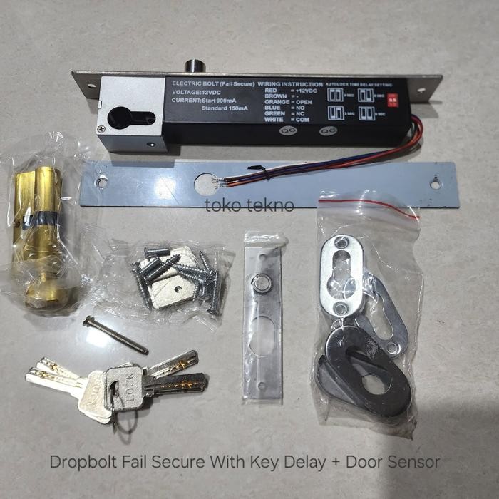 

Dropbolt Fail Secure ( power to unlock ) With Key Delay + Door Sensor