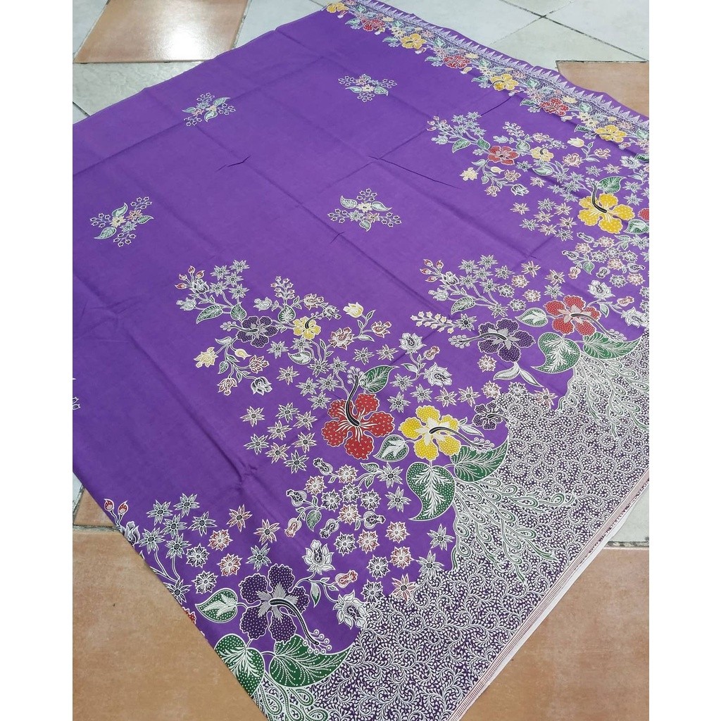 Kain Batik SOLO motif kembang setaman warna ungu