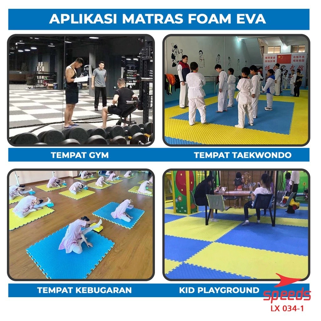 AR SPEEDS Matras Evamat Puzzel Matras Beladiri Tebal Empuk Anti Slip Taekwondo Karate Matras Eva