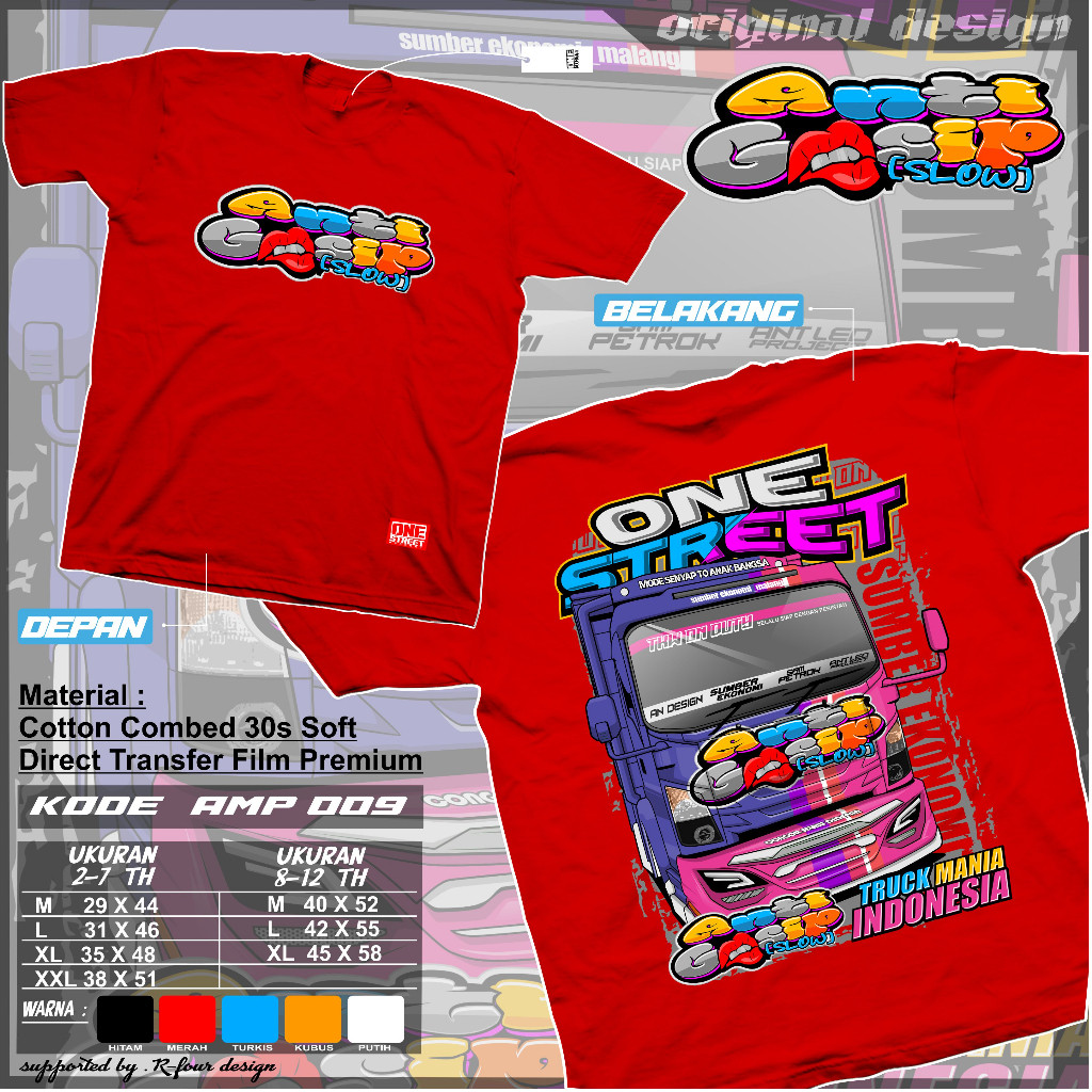 Kaos truk anak anti gosip terbaru Kaos anak gambar truk oleng terbaru Sablon dtf premium Kaos anti g