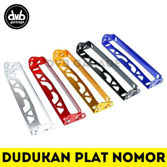 DUDUKAN PLAT NOMOR JDM MOBIL ADJUSTABLE UNIVERSAL - MERAH