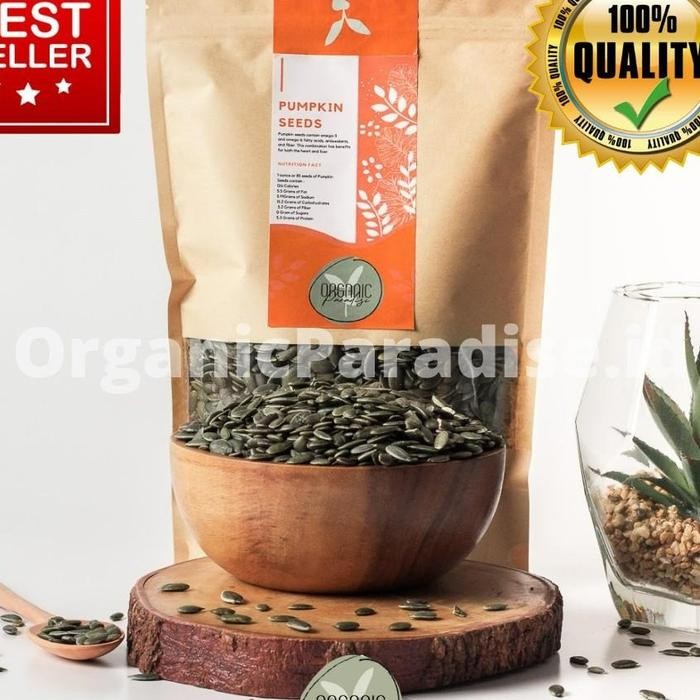 

Roasted Pumpkin Seeds 500 gram / Pumpkin Seed Panggang 500 gram Organic Paradise