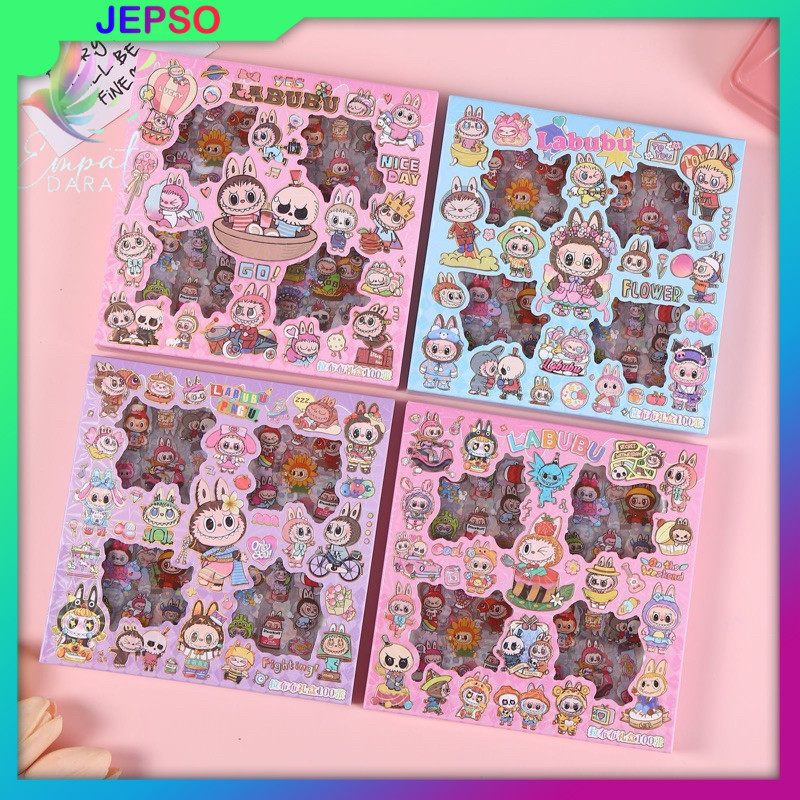 

Stiker labubu 100lembar / Stiker Labubu Snoppy Paw Ptrol Masu Motif Kartun / stiker lucu Anti Air / stiker labubu Dekorasi Handbook Scrapbook DIY