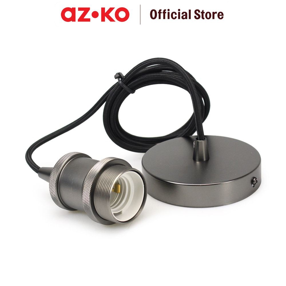 AZKO Krisbow Fitting Lampu E27 Vintage - Hitam Lamp Holder Socket Bohlam Peralatan Listrik Aksesoris