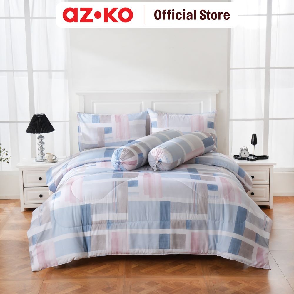 AZKO Sleeplite Set Seprai Microfiber Abstrak Mila Sprei Seprai Aesthetic Seprei Sheet Set Bed Sheet 