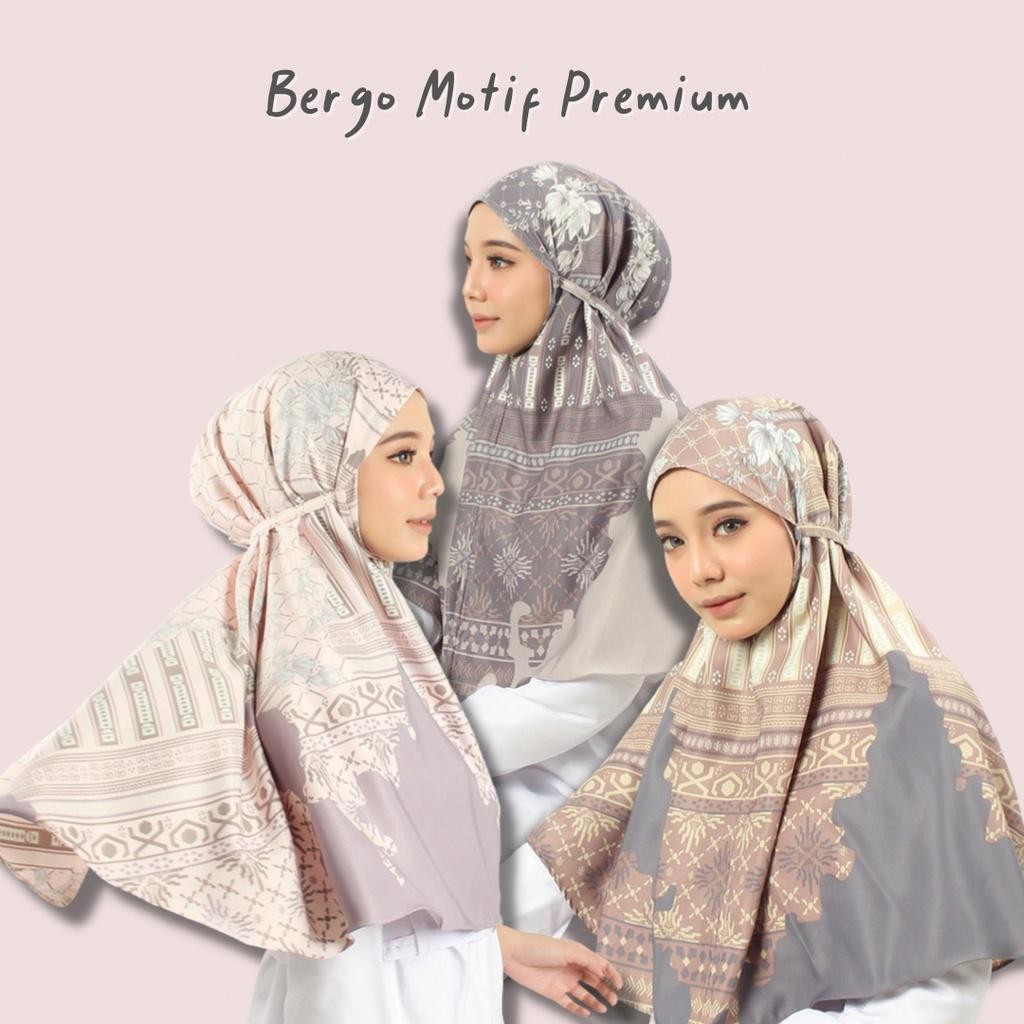 JI & AN - HIJAB Bergo Motif Premium Silk CANTIK