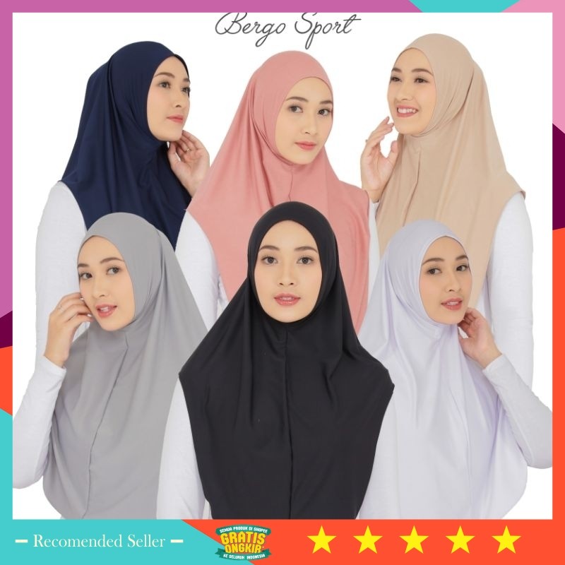 Baju Lebaran Idul FItri Murah Keren / Hijab Bergo Instant Sport Jersey Olahraga