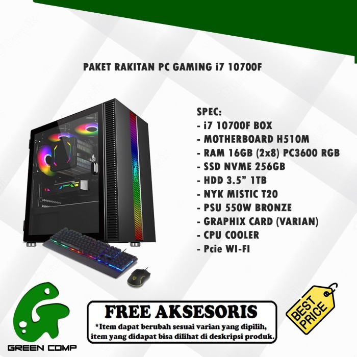PAKET PC Rakitan I7 10700F GAMING