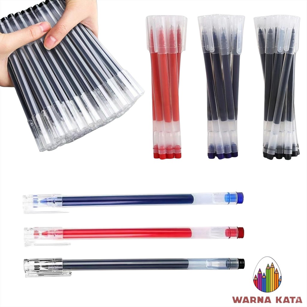 

MW007 Bolpen Ekonomis Clear Bolpoin Pena Gel Cair BIru Merah Hitam Blue Red Black Sekolah