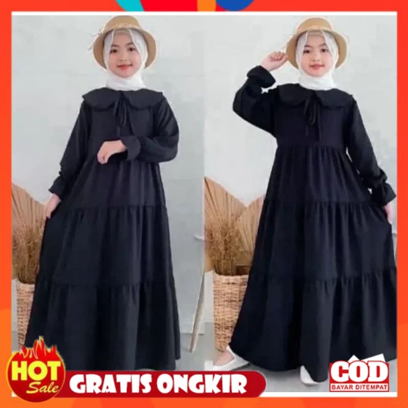 [PREMIUM ORIGINAL] Gamis anak Naira/ midi dres rayon polos