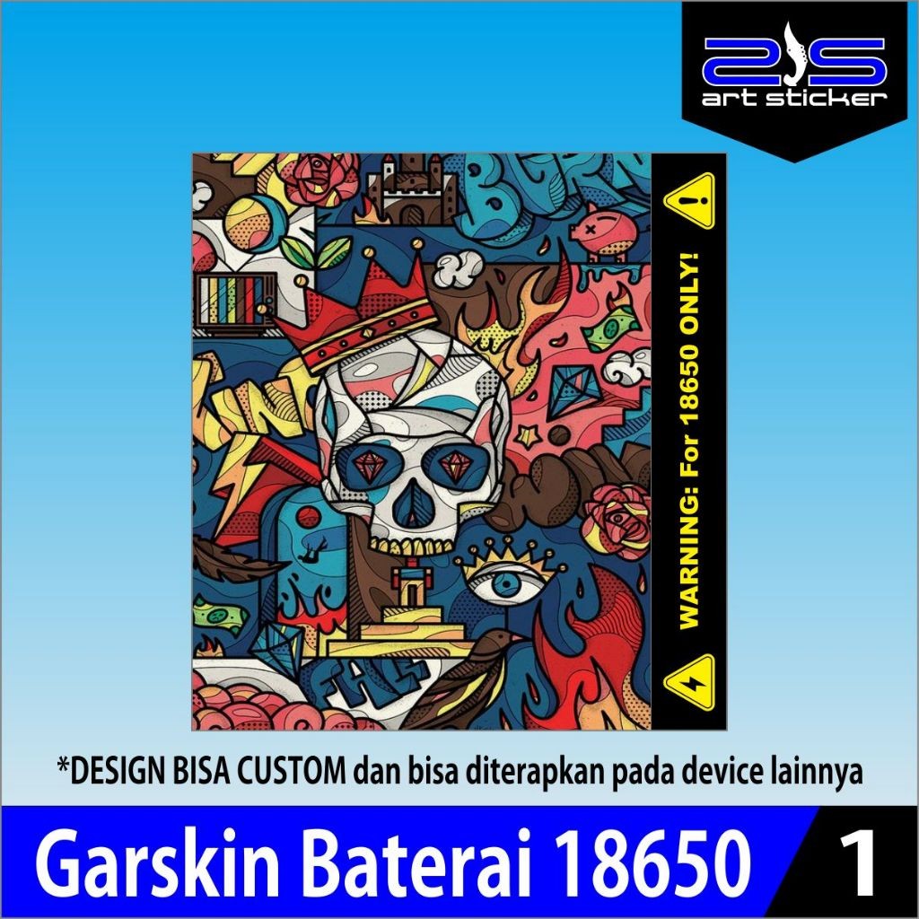 

stiker skin wrap baterai 18650 pelindung penghias baterai odb v1
