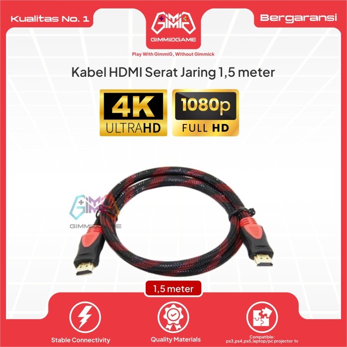Kabel Cable HDMI LCD LED PC Laptop PS3 PS4 PS5 Full HD 1080P Panjang1.5 meter