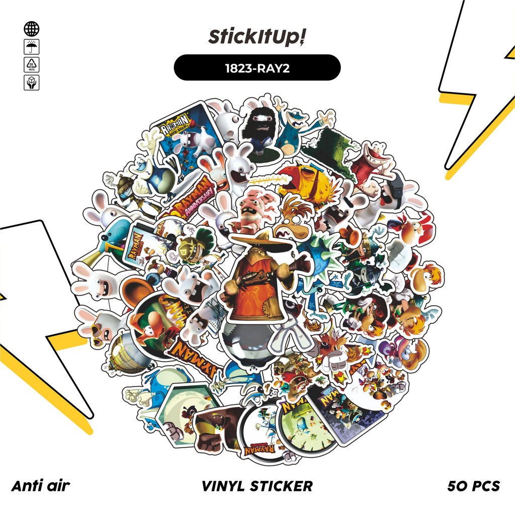 

COD 50 Pcs Stiker GAME SERIES RAYMAN UNIVERSE CHAR MIX 02 Lucu Anti Air Untuk Dekorasi Notebook Sepeda Skateboard Handphone DIY