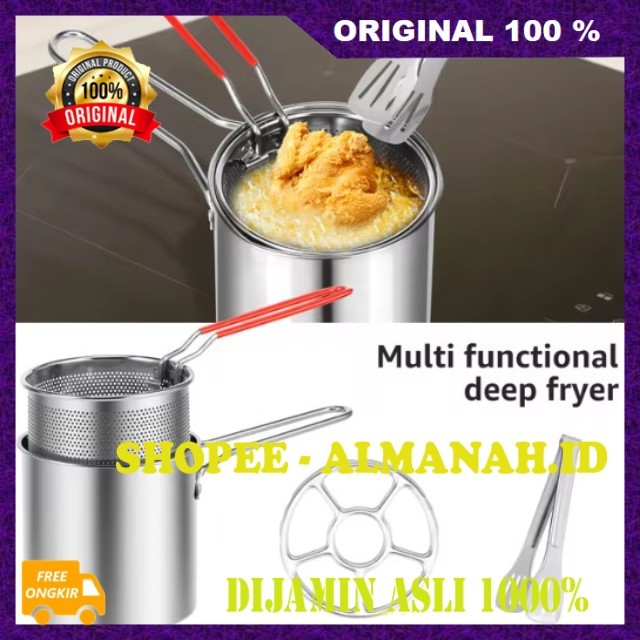 [BISA COD] Panci 4 in 1 Deep Fryer Set Penggorengan Kentang Deep Fryer Panci Penggorengan Deep Fryer