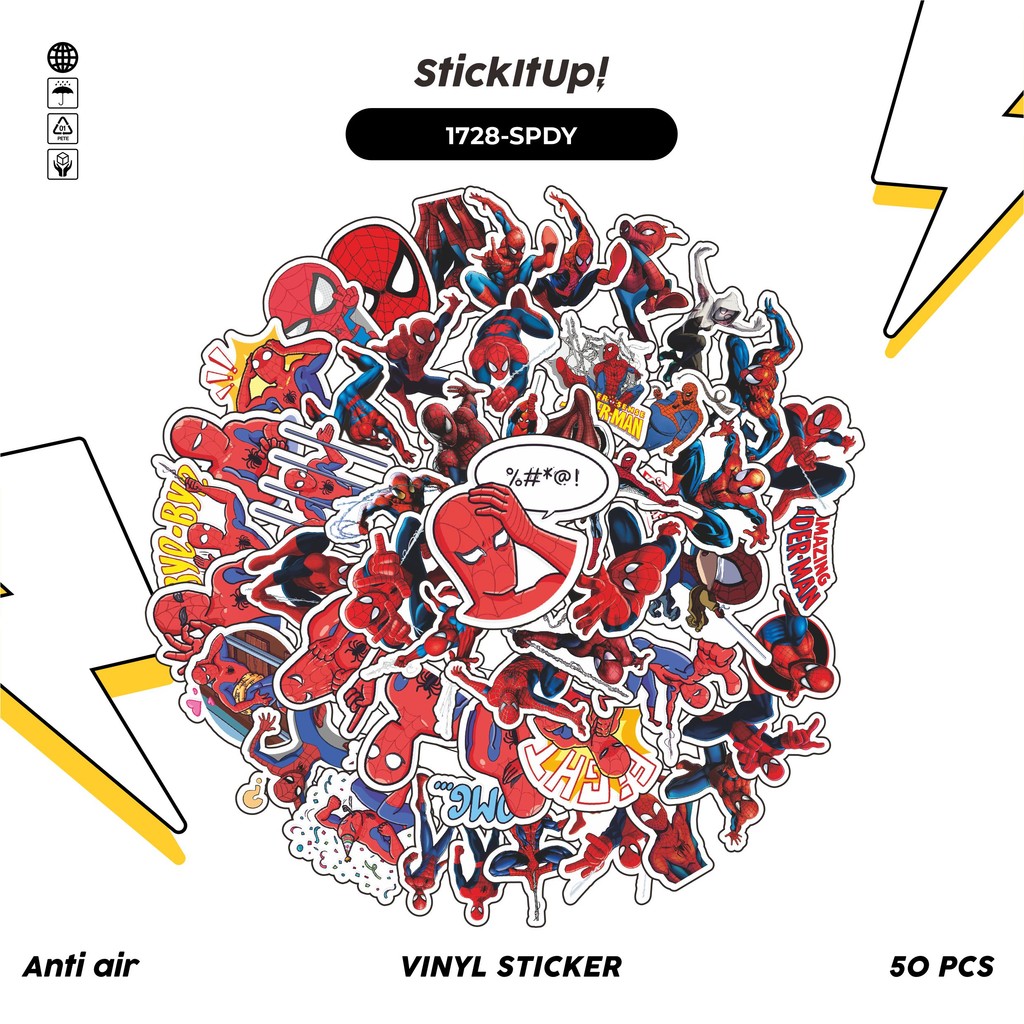 

COD 50 Pcs Stiker MARVEL SERIES SPIDERMAN CHARACTER MIX 01 Lucu Anti Air Untuk Dekorasi Notebook Sepeda Skateboard Handphone DIY