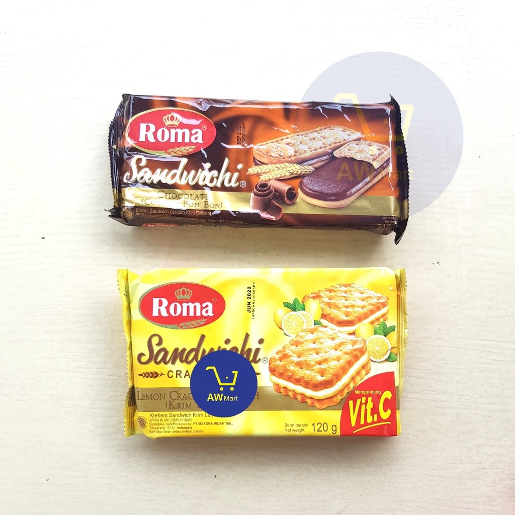 

BISKUIT ROMA SANDWICHI - ALL VARIAN - PEANUT BUTTER & SANDWICHI LEMON CRACKERS 120 GRAM SANDWICH LEMON