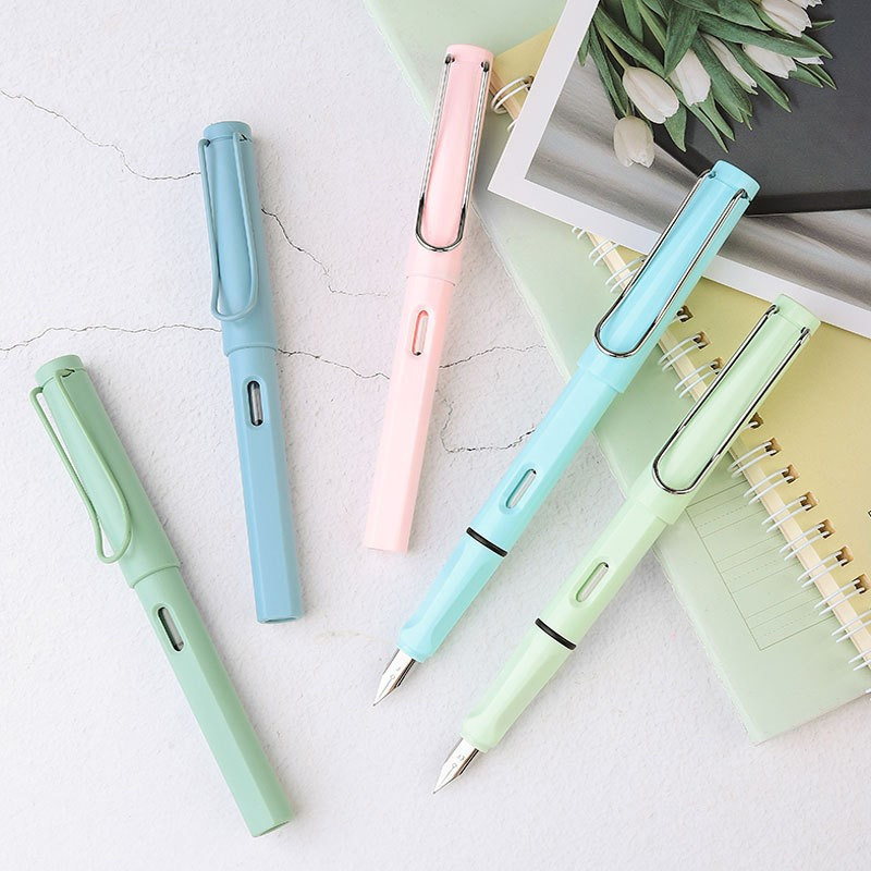 

Fountain pen 0.38mm/0.5mm pulpen ink Pen for student Use Warna Morandi Hemat Tinta—Hibio Present