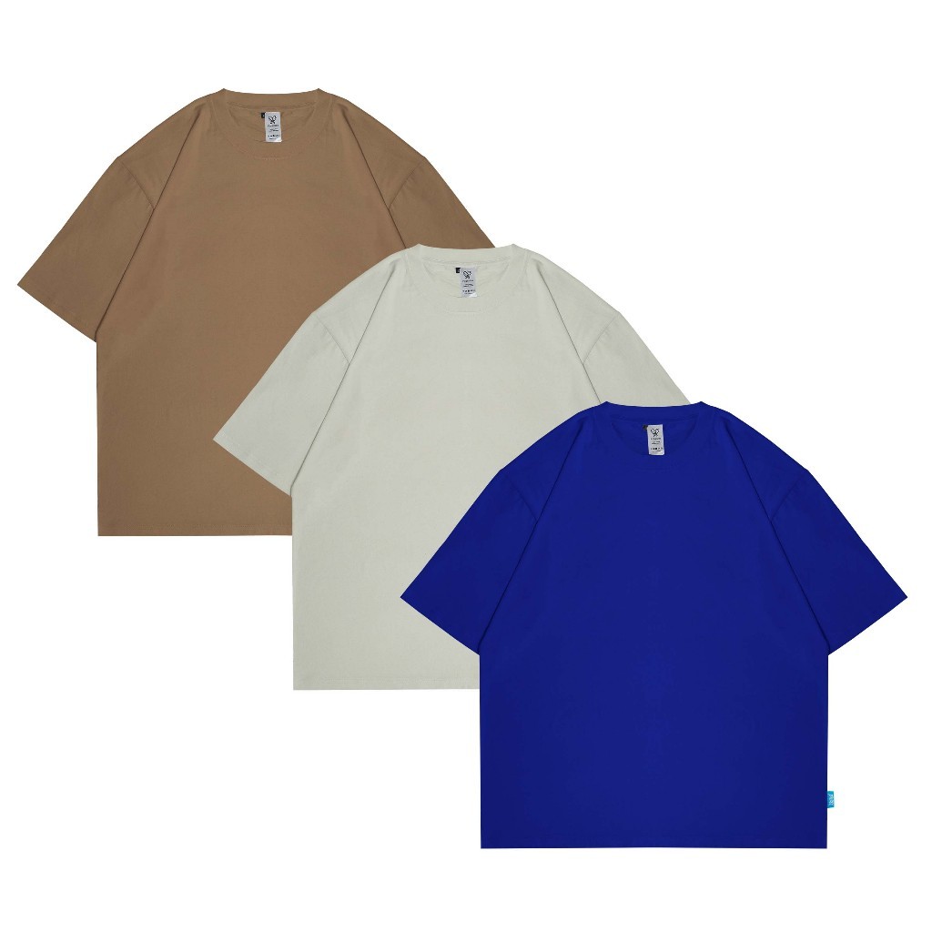 Kaos polos Oversized 24s basic cotton combed | brown light grey benhur Popsicles