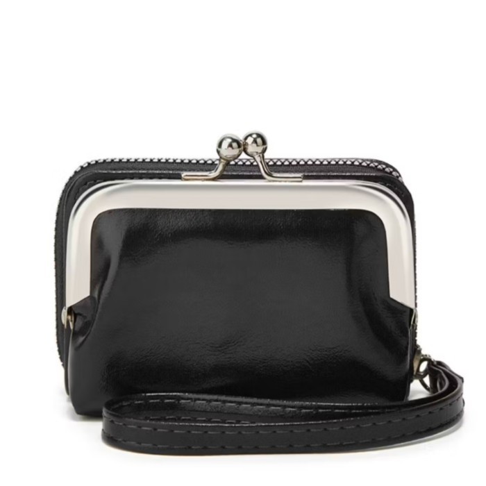 dompet kulit kecil lipat kartu atm wanita 99l125 - Hitam /New Update 2025