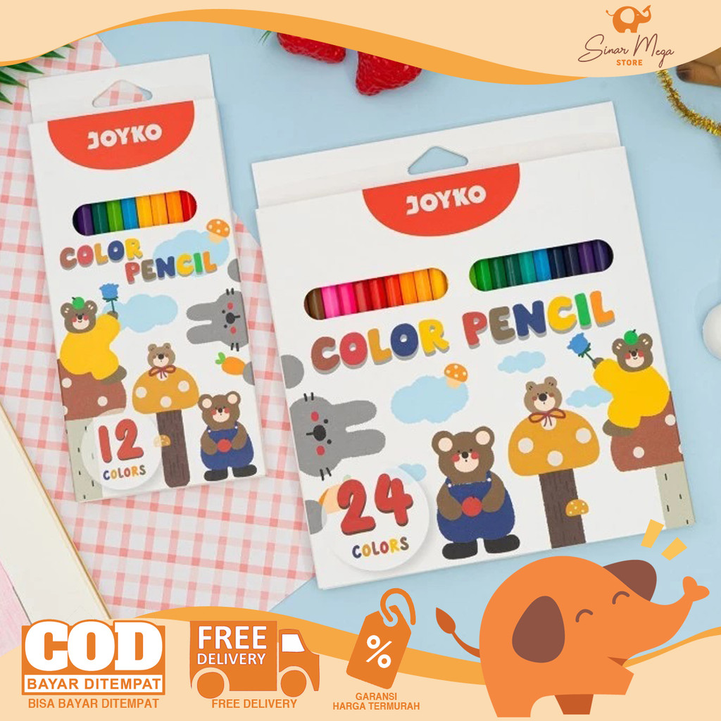 

JOYKO Color Pencil CP-0132 Pensil Mewarnai 12/24 Warna