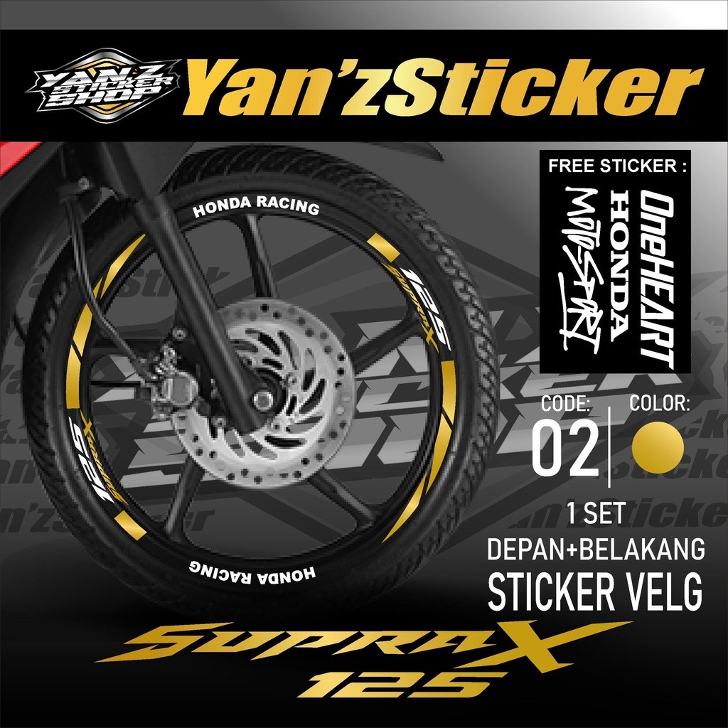Stiker Cutting Sticker Lis Velg Motor Honda Supra X 125 List Pelek Velk Variasi Set Depan Belakang