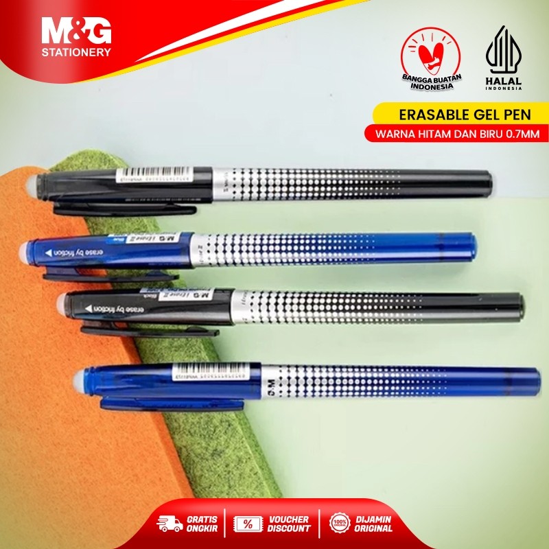 

M&G Pulpen Gel Bisa Dihapus Premium Gel Pen Erasable 0.7 mm Hitam dan Biru Dapat Dihapus dengan Penghapus Pen Solusi Menulis Tanpa Khawatir Original