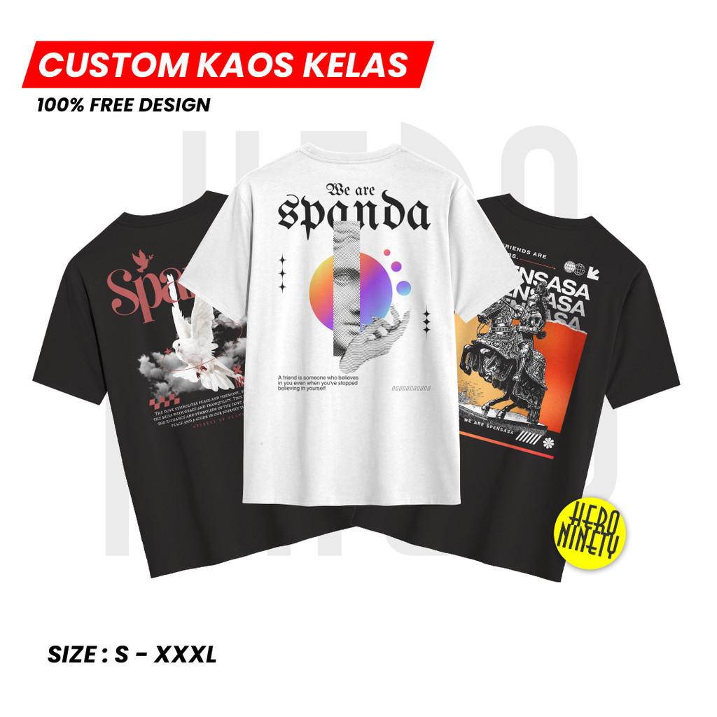 Heroninety Custom Kaos Kelas / Kaos Kelas Custom / Sablon Kaos Kelas