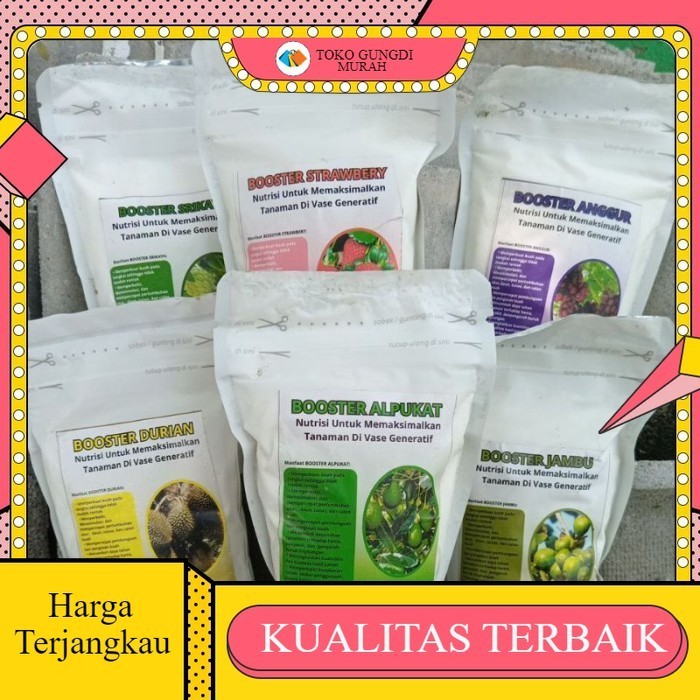 Pupuk booster buah durian klengkeng alpukat jambu srikaya stroberry anggur mangga