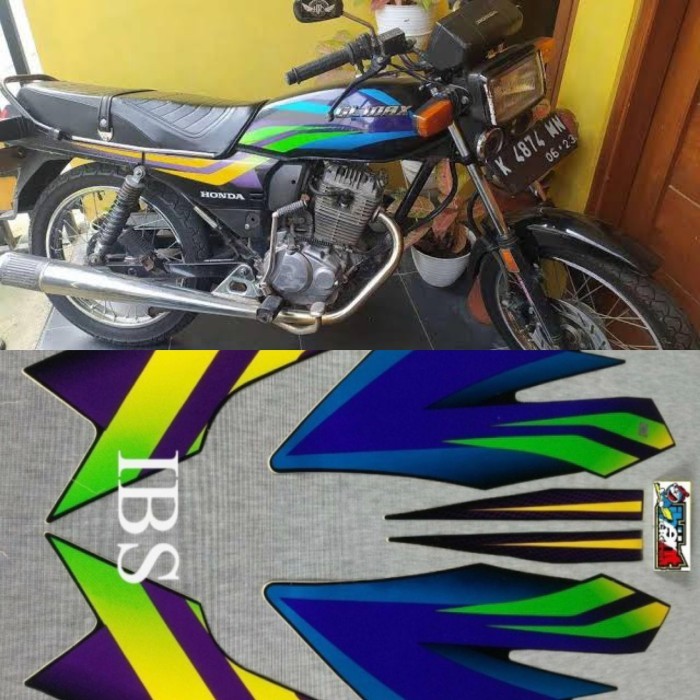 STRIPING STANDAR HONDA GL MAX BIRU HIJAU 2003 POLET STIKER