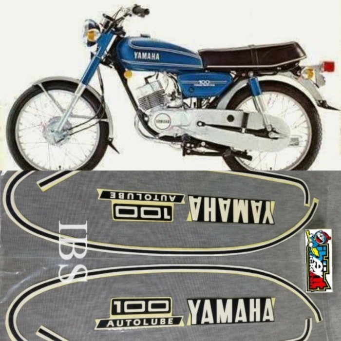 STRIPING RS100 RS 100 AUTOLUBE 1976 STIKER LIS STANDAR YAMAHA POLET POLET