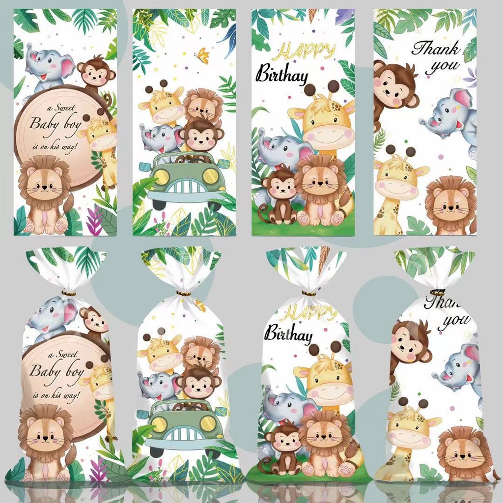 

50 PC PLASTIK KEMASAN BINGKISAN KUE COOKIES SNACK HAMPERS PESTA ULANG TAHUN ANAK MOTIF SWEET BABY ANIMAL JUNGLE HEWAN SAFARI