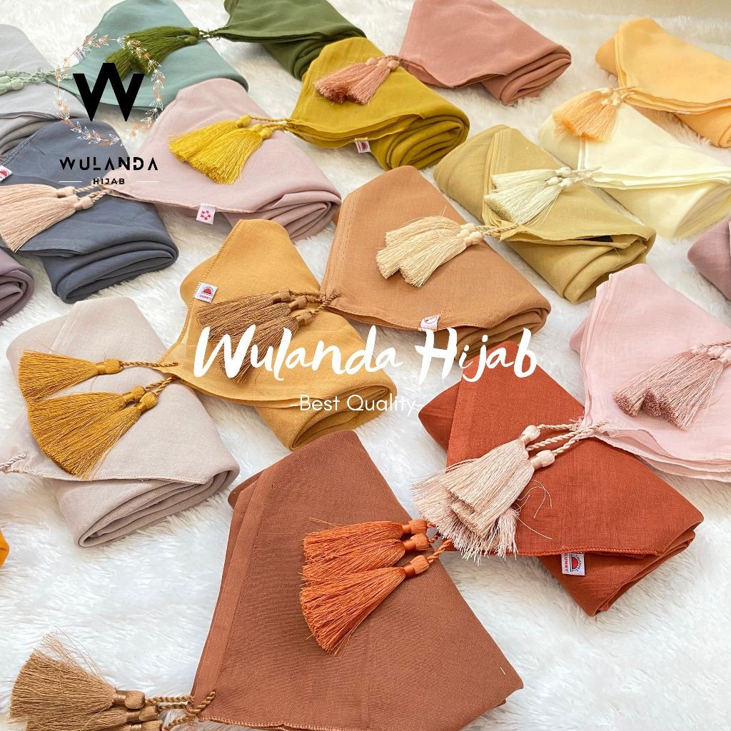 LARIS Hijab Segi Empat Paris Tassel Premium || Jilbab Paris Tassel Polos || Kerudung Paris Tassel c-