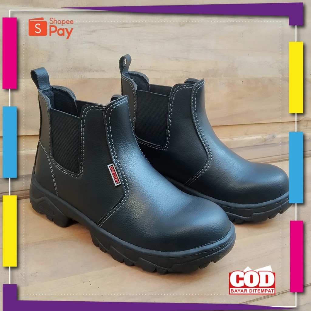 [PREMIUM ORIGINAL] SEPATU SAFETY SLIP ON PRIA KING GREGOR KERJA PABRIK KITCHEN PDL PDH TNI POLISI SA