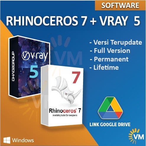 RHINOCEROS 7 + VRAY 5 2021 FULL VERSION  TERBARU LIFETIME RHINO V-RAY RENDER 3D NURBS MODELLING WIN
