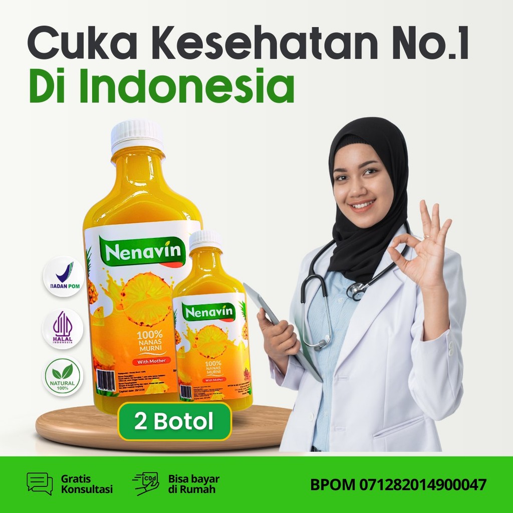 

NENAVIN Cuka Nanas Asli Original 300 ML Minuman Kesehatan Kecantikan Atasi Diabetes Kolesterol