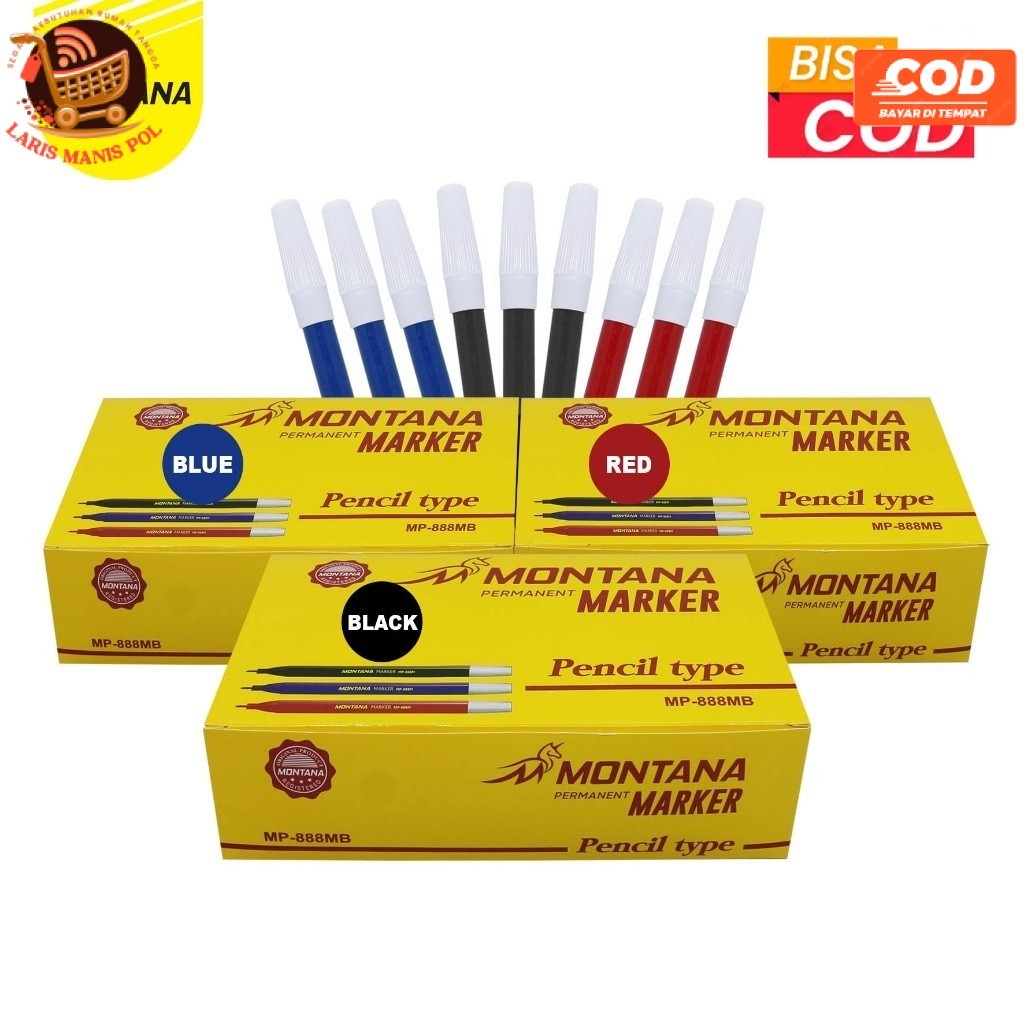 

LMP 6pcs Spidol Marker Permanent Kecil Spidol Permanen MP-888 RETAIL