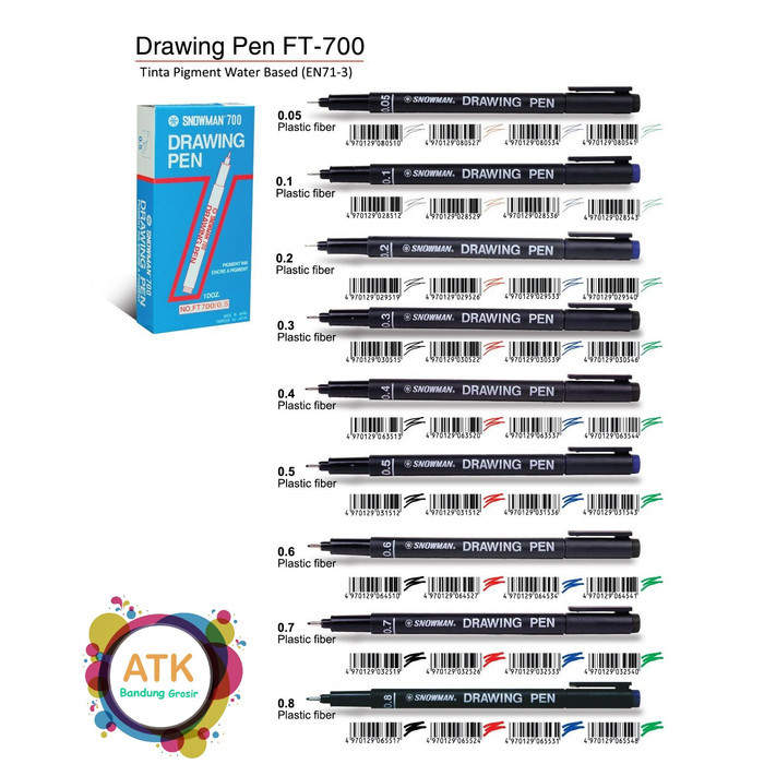 

Drawing Pen Snowman Pen FT 700 Semua ukuran Tip 0.05 -0.8 - 0.7