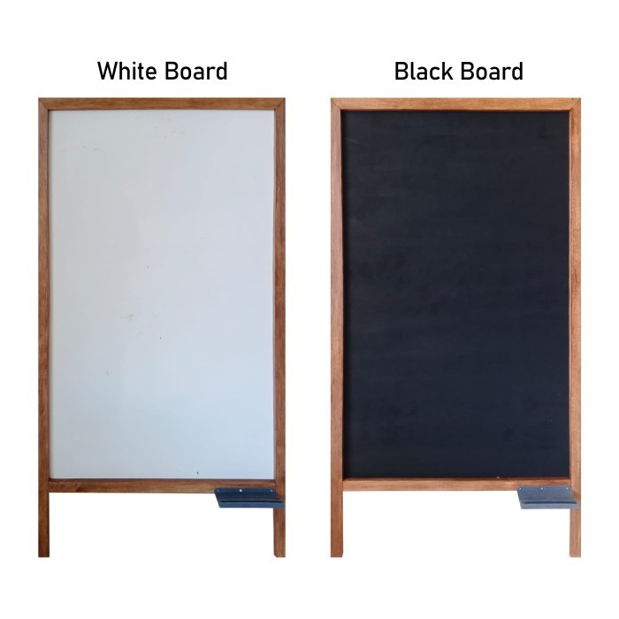 

Papan Tulis 2 Sisi 65 x 120 cm White Board & Black Board Cafe Standing