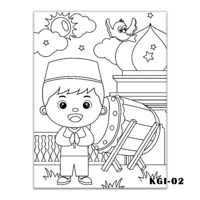 

Kanvas Lukis Anak 30 x 40 cm Canvas Gambar Mewarnai Islami - KGI-01