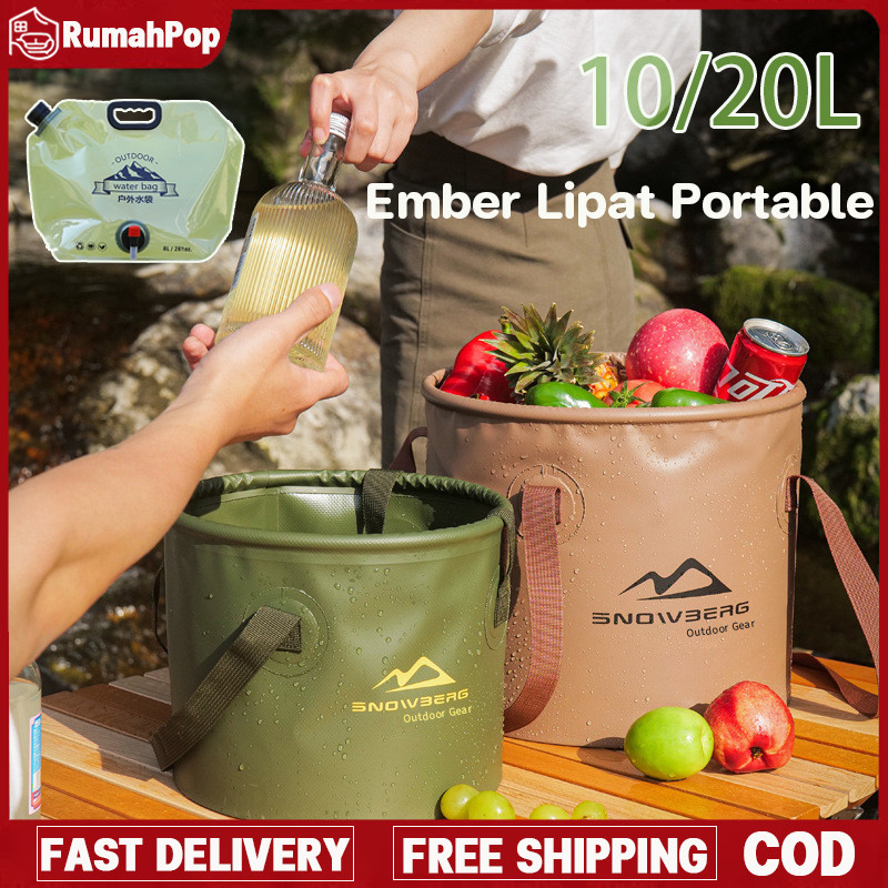 Ember Lipat Portable 10/20L/Ember Lipat Camping Serbaguna Camping Ember Piknik Jumbo Ember Travel Li