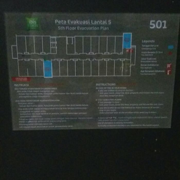 

akrilik evacuation map peta evakuasi plan pintu kamar hotel mal