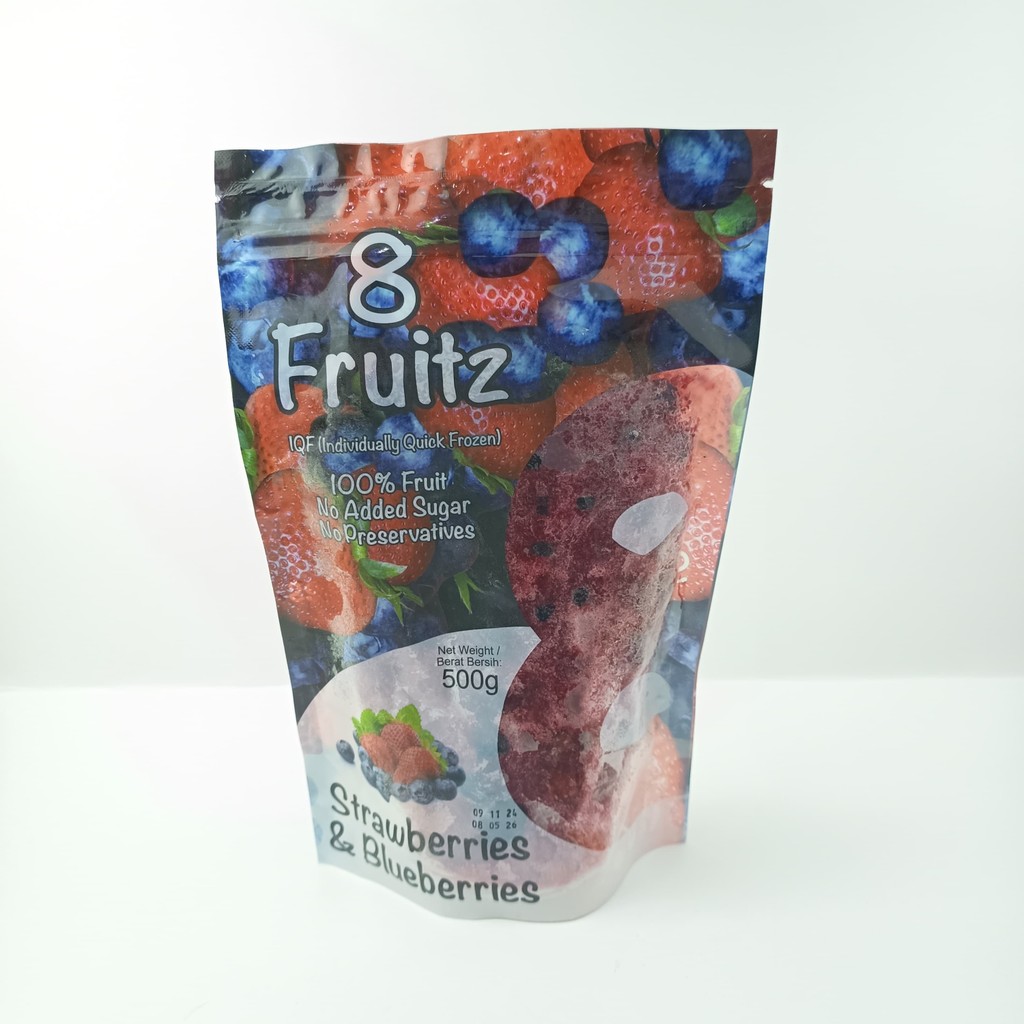 

8 Fruitz Strawberries & Blueberries 500Gr Buah Frozen Buah Beku