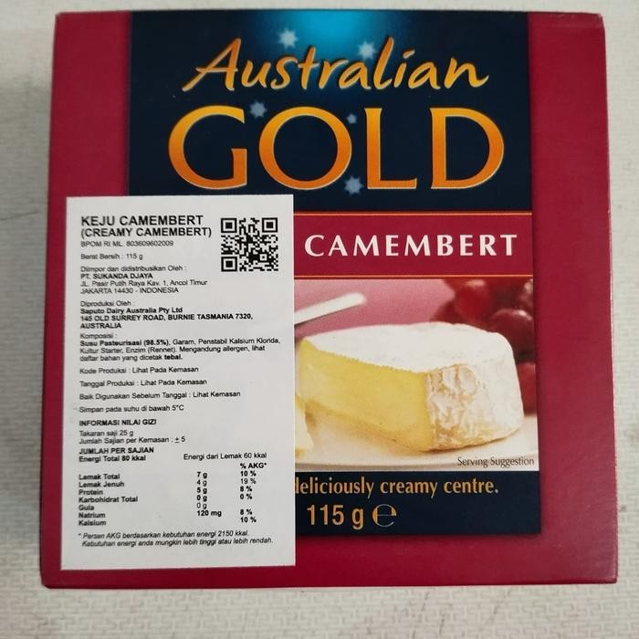 

Keju Camembert Australian Gold 115gr